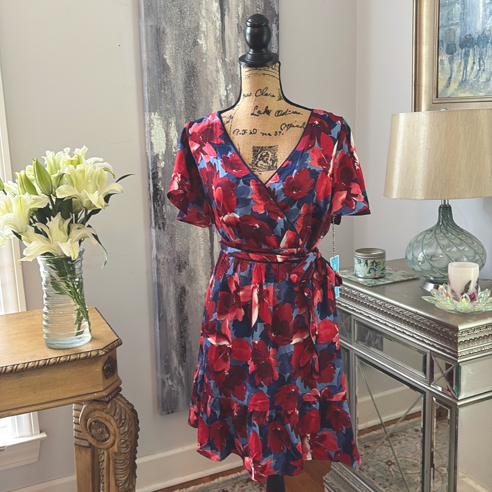 Draper James Red and Blue Floral Dress